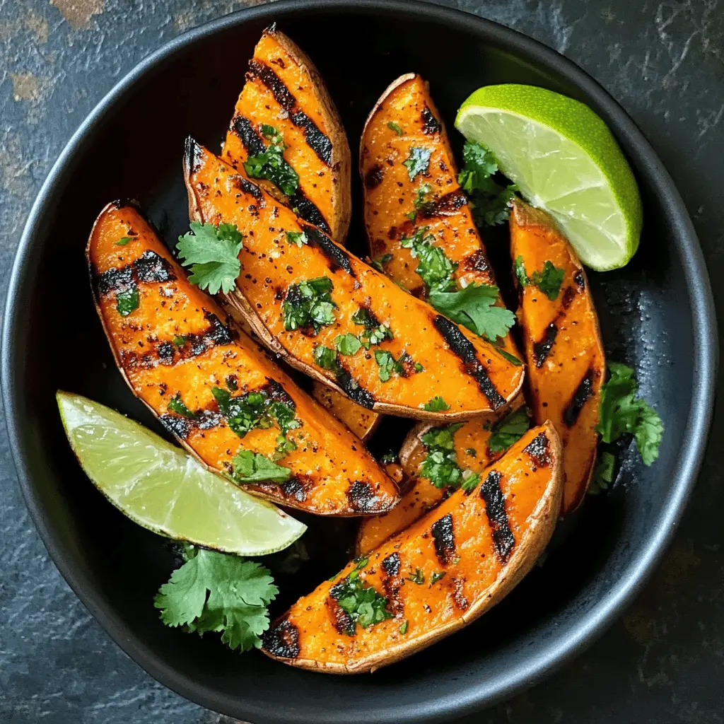 Looking for a delightful side dish? These Grilled Cilantro-Lime Sweet Potatoes bring a vibrant twist to your meals! With fresh cilantro and zesty lime, this recipe pairs perfectly with grilled meats or as a light, vegetarian option. Save this recipe for your next BBQ or family dinner and enjoy a tasty, healthy addition to your plate!